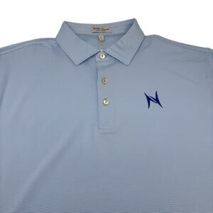 Peter Millar Summer Comfort XL Blue White Striped Golf Polo Shirt